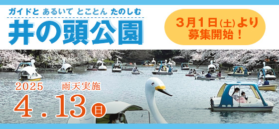 むさしのまち歩き　ガイドとあるいてとことんたのしむ　井の頭公園コース